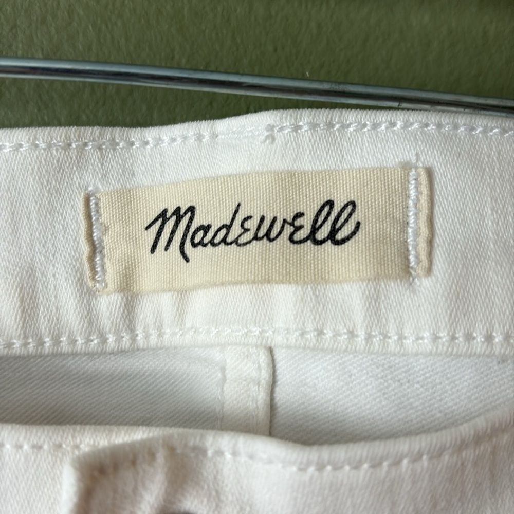 Madewell 9" High-Rise Skinny Pure White Denim Jeans Sz 32 - Picture 3 of 9